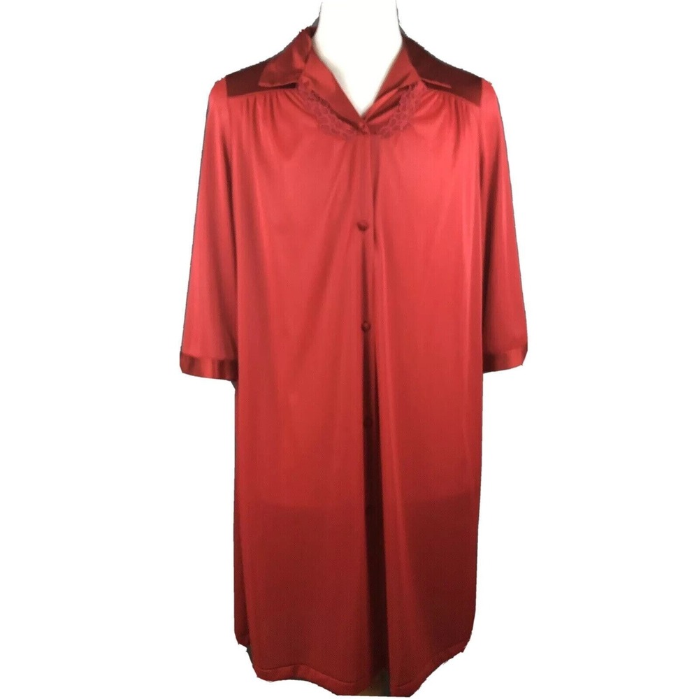 Vanity Fair Vintage 80s Nightgown Small Silk Pajama Sleepwear Housecoat Lingerie